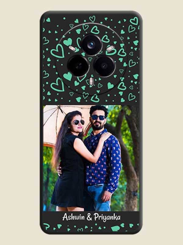Custom Sea Green Indefinite Love Pattern on Photo On Space Black Custom Soft Matte Mobile Back Cover - Realme 14 Pro 5G