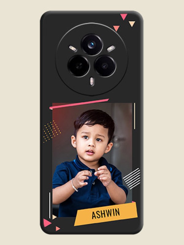 Custom Photo Frame with Triangle Small Dots on Photo On Space Black Custom Soft Matte Mobile Back Cover - Realme 14 Pro 5G