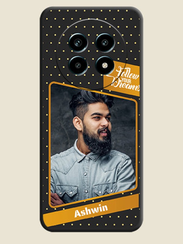 Custom Follow Your Dreams with White Dots On Space Black Custom Soft Matte Mobile Back Cover - Realme 14 Pro Lite 5G