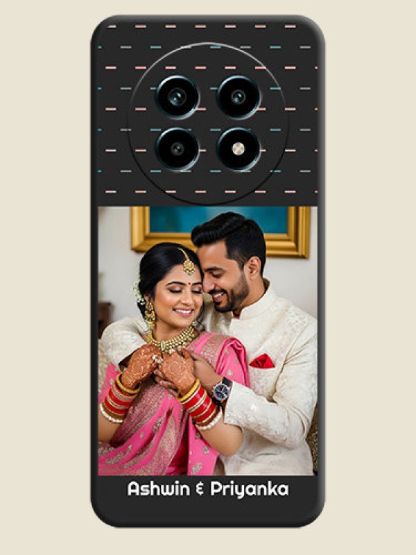 Custom Line Pattern Design with Text On Space Black Custom Soft Matte Mobile Back Cover - Realme 14 Pro Lite 5G