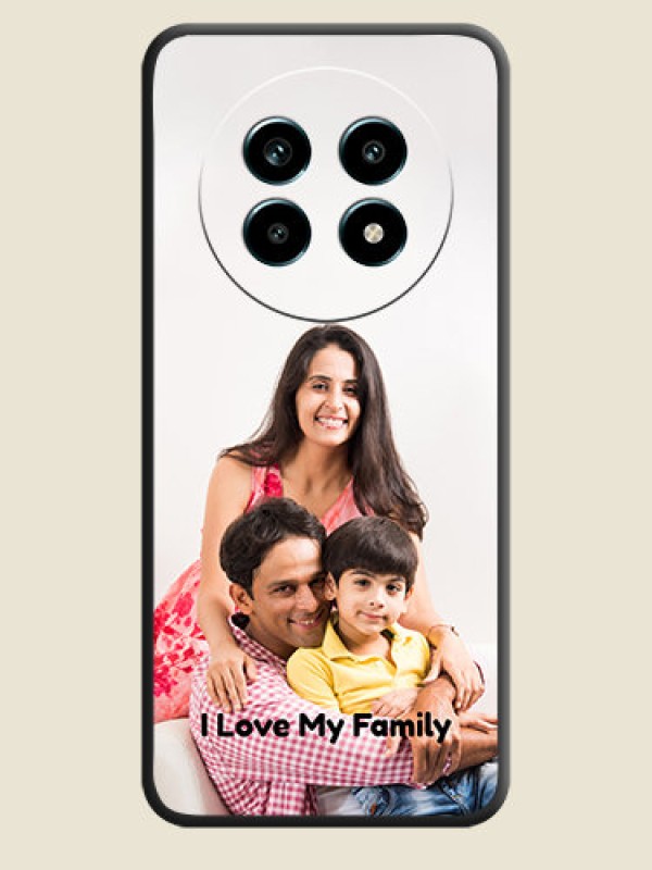Custom Full Single Pic Upload With Text On Space Black Custom Soft Matte Mobile Back Cover - Realme 14 Pro Lite 5G