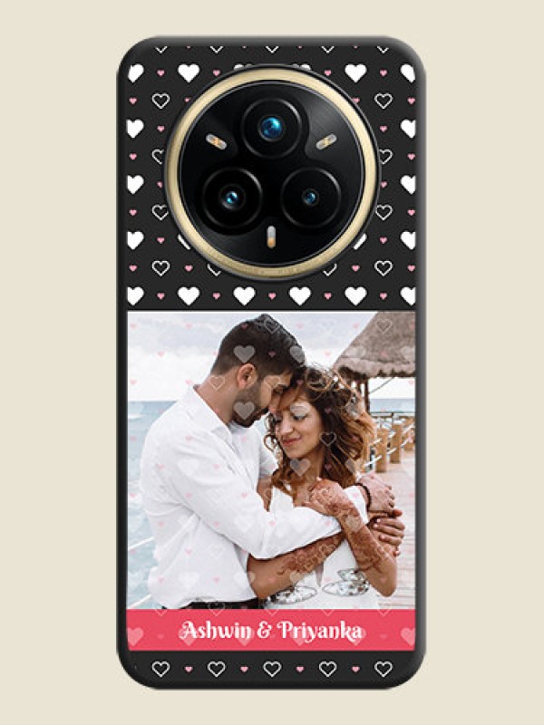 Custom White Color Love Symbols with Text Design on Photo On Space Black Custom Soft Matte Mobile Back Cover - Realme 14 Pro Plus 5G
