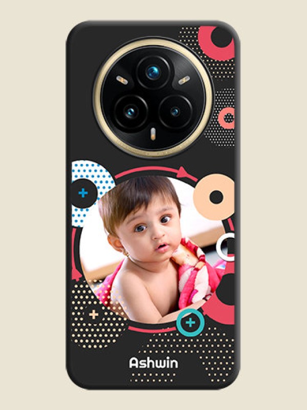 Custom Multicoloured Round Image On Space Black Custom Soft Matte Mobile Back Cover - Realme 14 Pro Plus 5G