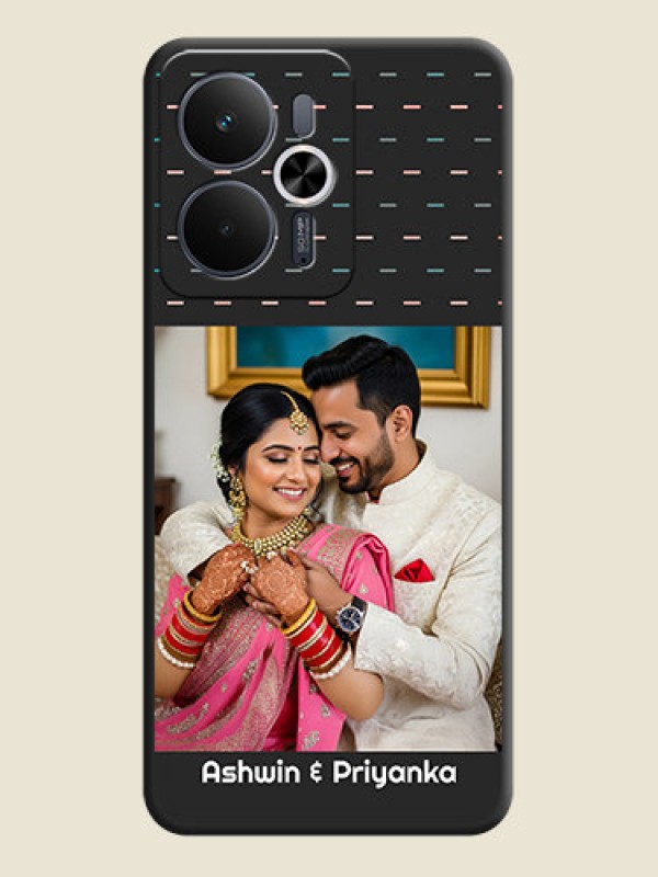 Custom Line Pattern Design with Text On Space Black Custom Soft Matte Mobile Back Cover - Realme 14T 5G