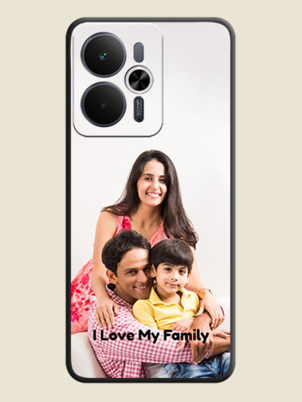 Custom Full Single Pic Upload With Text On Space Black Custom Soft Matte Mobile Back Cover - Realme 14T 5G