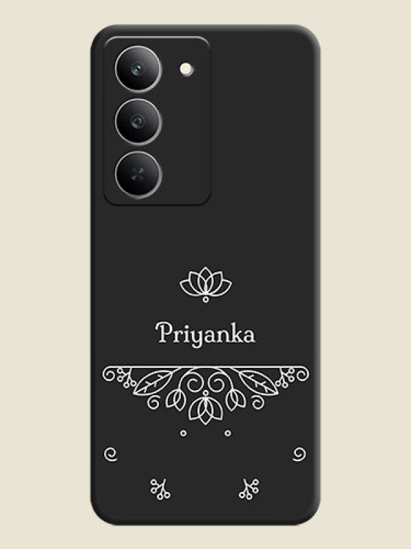 Custom Lotus Garden Custom Text On Space Black Custom Soft Matte Mobile Back Cover - Realme 14x 5G
