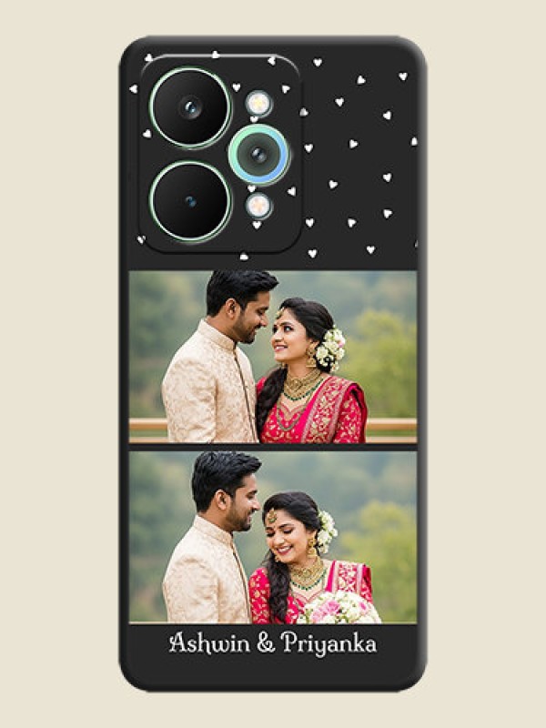 Custom Miniature Love Symbols with Name On Space Black Custom Soft Matte Mobile Back Cover - Realme 15 5G