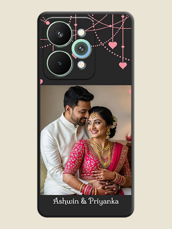 Custom Pink Love Hangings with Text On Space Black Custom Soft Matte Mobile Back Cover - Realme 15 Pro 5G