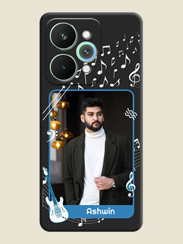 Custom Musical Theme Design with Text on Photo On Space Black Custom Soft Matte Mobile Back Cover - Realme 15 Pro 5G