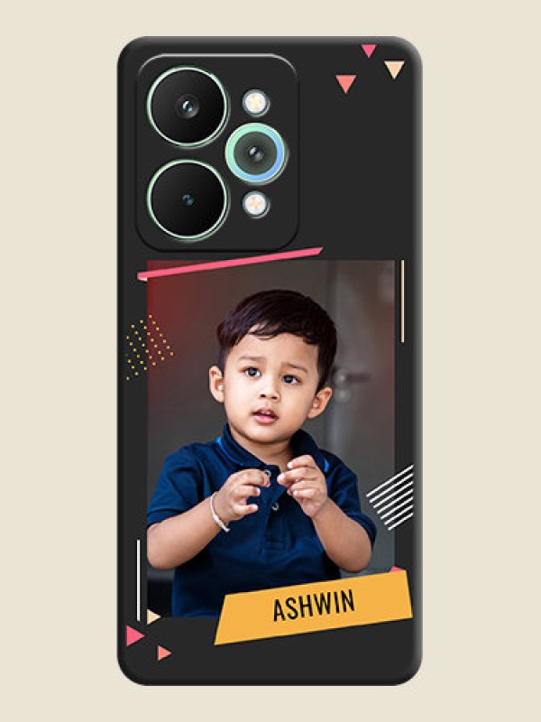 Custom Photo Frame with Triangle Small Dots on Photo On Space Black Custom Soft Matte Mobile Back Cover - Realme 15 Pro 5G