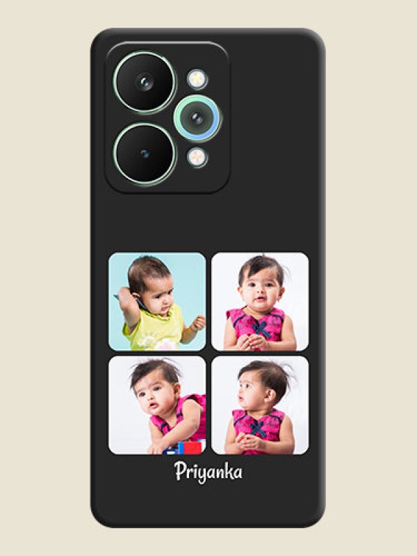 Custom Floral Art with 6 Image Holder on Photo On Space Black Custom Soft Matte Mobile Back Cover - Realme 15 Pro 5G