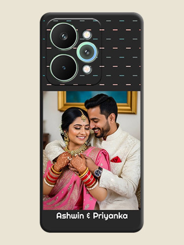 Custom Line Pattern Design with Text On Space Black Custom Soft Matte Mobile Back Cover - Realme 15 Pro 5G