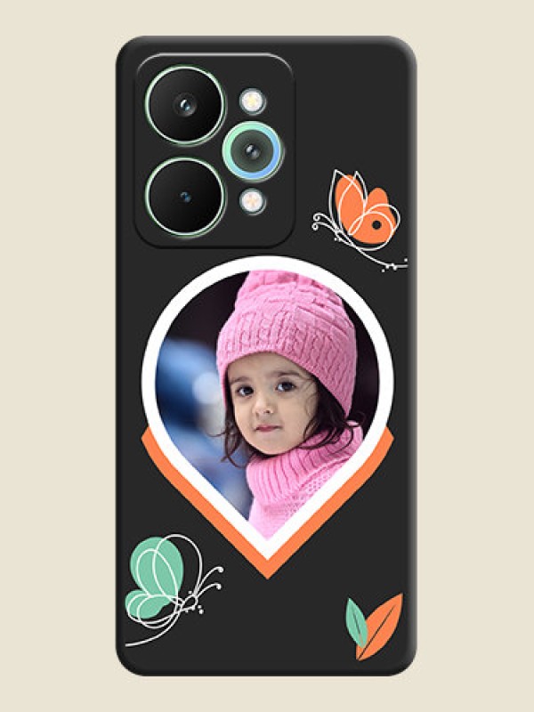 Custom Upload Pic With Simple Butterly Design On Space Black Custom Soft Matte Mobile Back Cover - Realme 15 Pro 5G