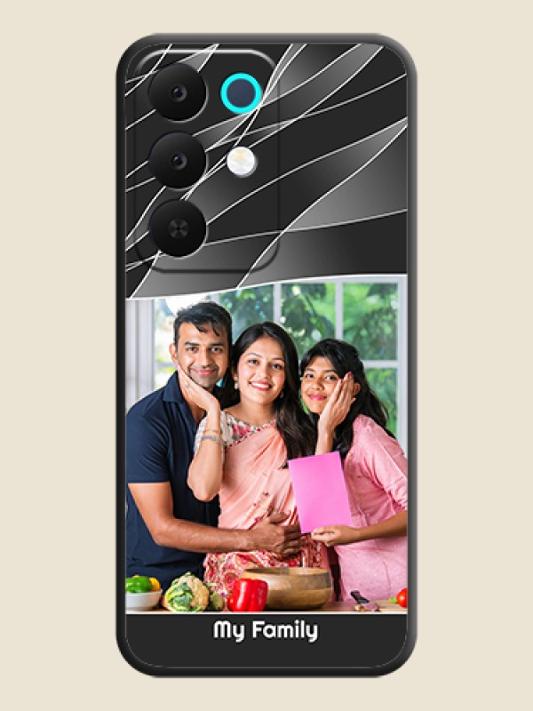 Custom Mixed Wave Lines on Photo On Space Black Custom Soft Matte Mobile Back Cover - Realme 15X 5G