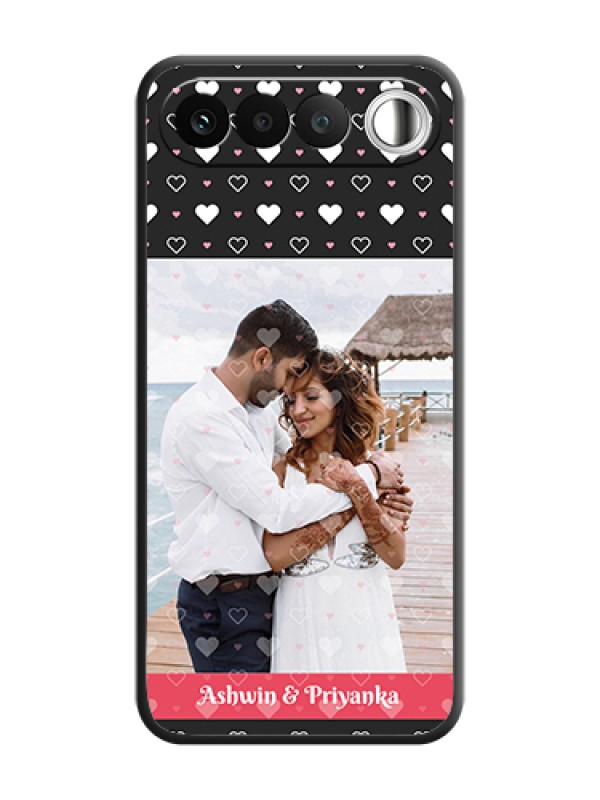 Custom White Color Love Symbols with Text Design on Photo On Space Black Custom Soft Matte Mobile Back Cover - Realme 16 5G