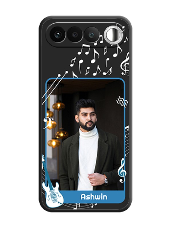 Custom Musical Theme Design with Text on Photo On Space Black Custom Soft Matte Mobile Back Cover - Realme 16 5G