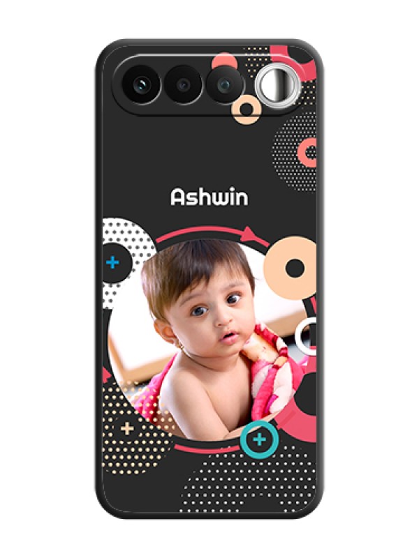 Custom Multicoloured Round Image On Space Black Custom Soft Matte Mobile Back Cover - Realme 16 5G