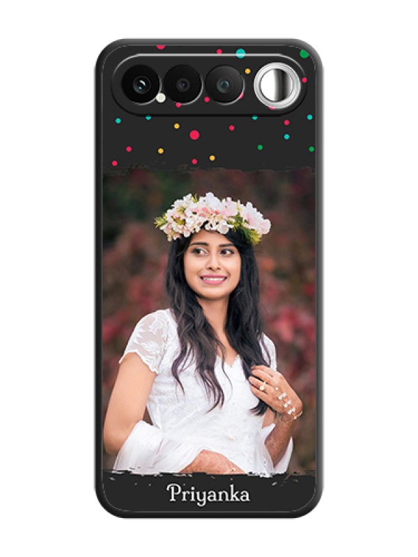 Custom Multicolor Dotted Pattern with Text On Space Black Custom Soft Matte Mobile Back Cover - Realme 16 5G