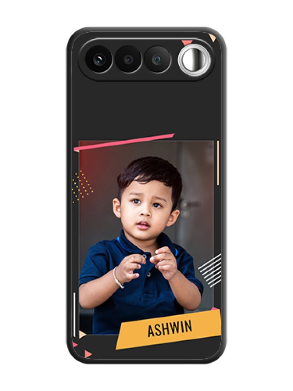 Custom Photo Frame with Triangle Small Dots on Photo On Space Black Custom Soft Matte Mobile Back Cover - Realme 16 5G