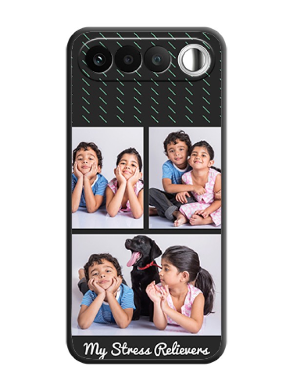Custom Cross Dotted Pattern with 2 Image Holder On Space Black Custom Soft Matte Mobile Back Cover - Realme 16 5G