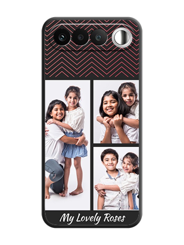 Custom Wave Pattern with 3 Image Holder On Space Black Custom Soft Matte Mobile Back Cover - Realme 16 5G