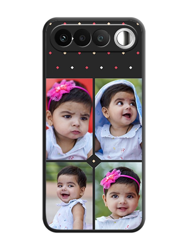 Custom Multicolor Dotted Pattern with 4 Image Holder On Space Black Custom Soft Matte Mobile Back Cover - Realme 16 5G