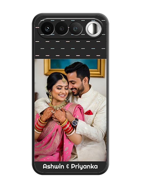 Custom Line Pattern Design with Text On Space Black Custom Soft Matte Mobile Back Cover - Realme 16 5G