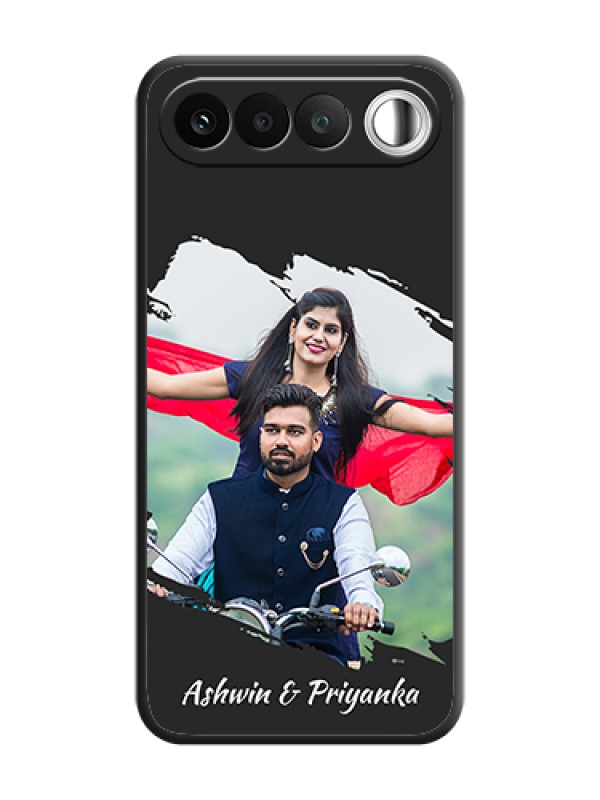 Custom Grunge Brush Strokes on Photo On Space Black Custom Soft Matte Mobile Back Cover - Realme 16 5G