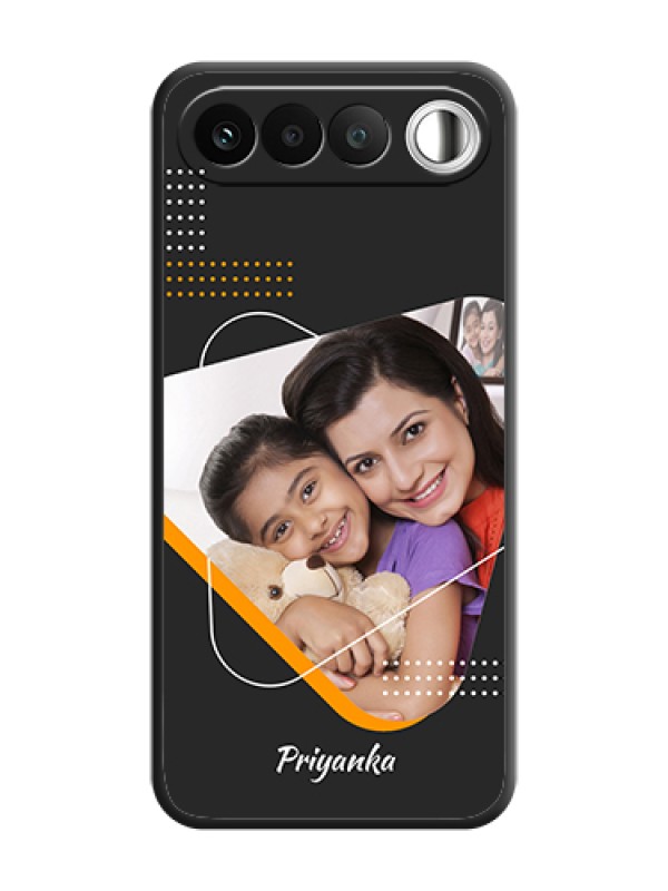 Custom Yellow Triangle on Photo On Space Black Custom Soft Matte Mobile Back Cover - Realme 16 5G