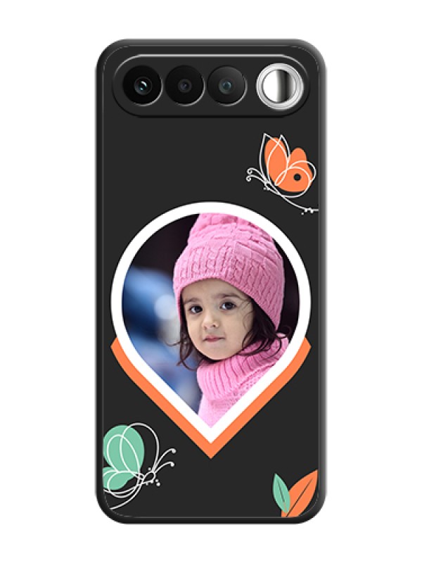 Custom Upload Pic With Simple Butterly Design On Space Black Custom Soft Matte Mobile Back Cover - Realme 16 5G