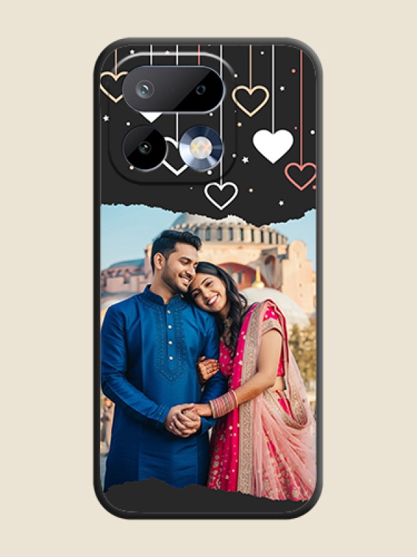 Custom Love Hangings with Splash Wave Picture On Space Black Custom Soft Matte Mobile Back Cover - Realme 16 Pro 5G