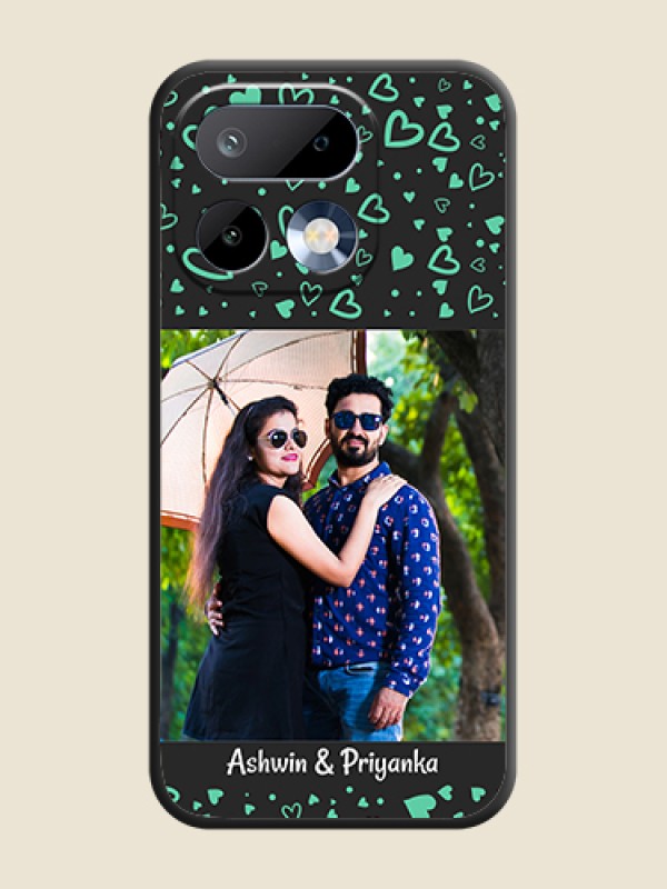 Custom Sea Green Indefinite Love Pattern on Photo On Space Black Custom Soft Matte Mobile Back Cover - Realme 16 Pro 5G