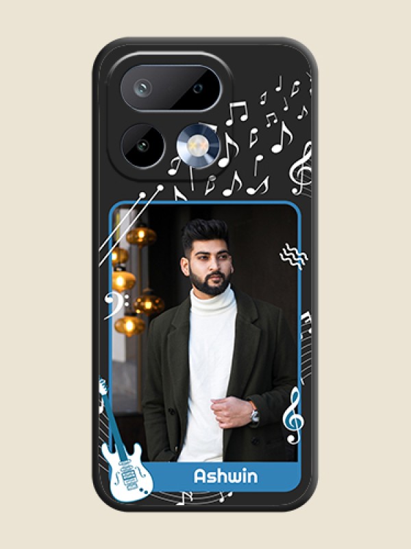 Custom Musical Theme Design with Text on Photo On Space Black Custom Soft Matte Mobile Back Cover - Realme 16 Pro 5G