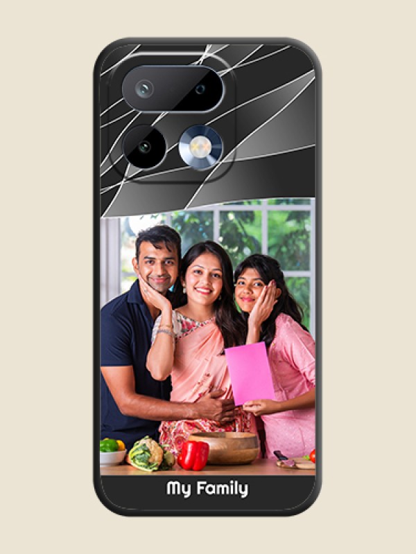 Custom Mixed Wave Lines on Photo On Space Black Custom Soft Matte Mobile Back Cover - Realme 16 Pro 5G