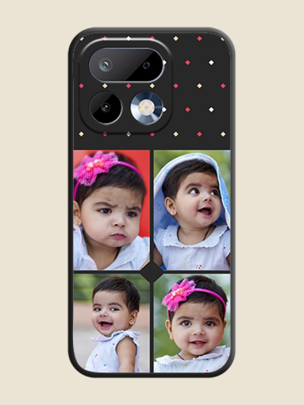 Custom Multicolor Dotted Pattern with 4 Image Holder On Space Black Custom Soft Matte Mobile Back Cover - Realme 16 Pro 5G