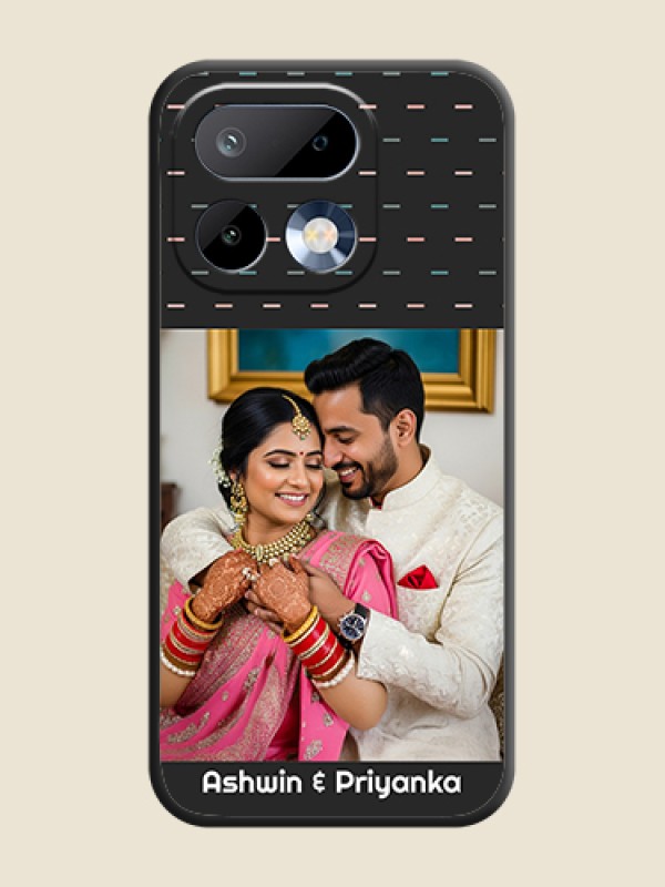 Custom Line Pattern Design with Text On Space Black Custom Soft Matte Mobile Back Cover - Realme 16 Pro 5G