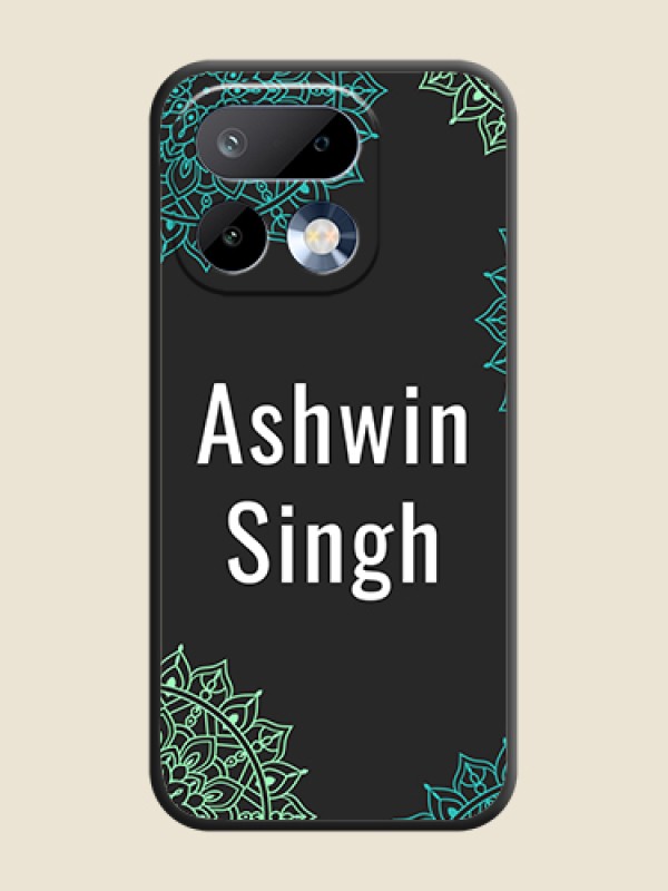 Custom Your Name with Floral Design On Space Black Custom Soft Matte Mobile Back Cover - Realme 16 Pro 5G