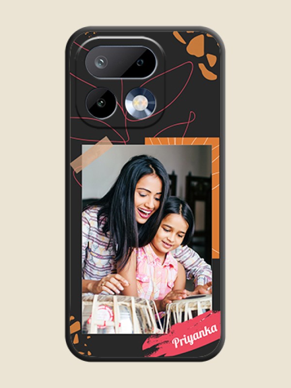 Custom Orange Photo Frame On Space Black Custom Soft Matte Mobile Back Cover - Realme 16 Pro 5G