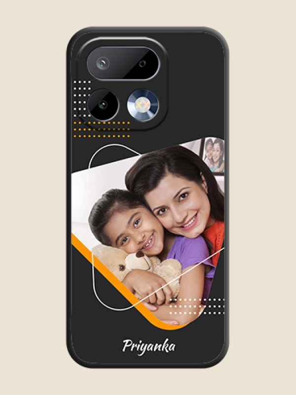 Custom Yellow Triangle on Photo On Space Black Custom Soft Matte Mobile Back Cover - Realme 16 Pro 5G