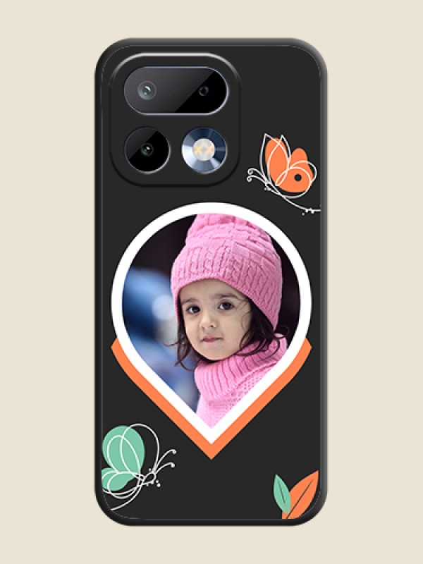Custom Upload Pic With Simple Butterly Design On Space Black Custom Soft Matte Mobile Back Cover - Realme 16 Pro 5G