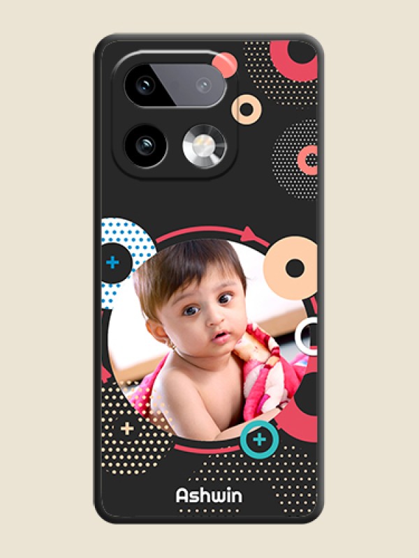 Custom Multicoloured Round Image On Space Black Custom Soft Matte Mobile Back Cover - Realme 16 Pro Plus 5G