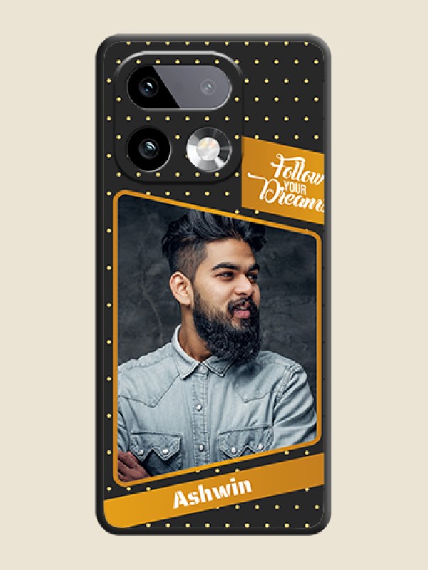 Custom Follow Your Dreams with White Dots On Space Black Custom Soft Matte Mobile Back Cover - Realme 16 Pro Plus 5G