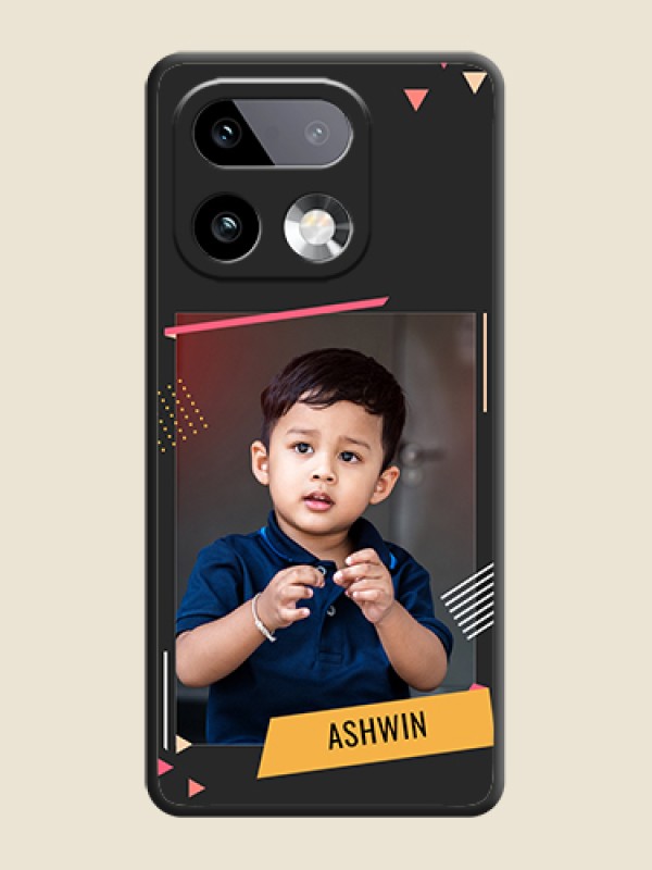 Custom Photo Frame with Triangle Small Dots on Photo On Space Black Custom Soft Matte Mobile Back Cover - Realme 16 Pro Plus 5G