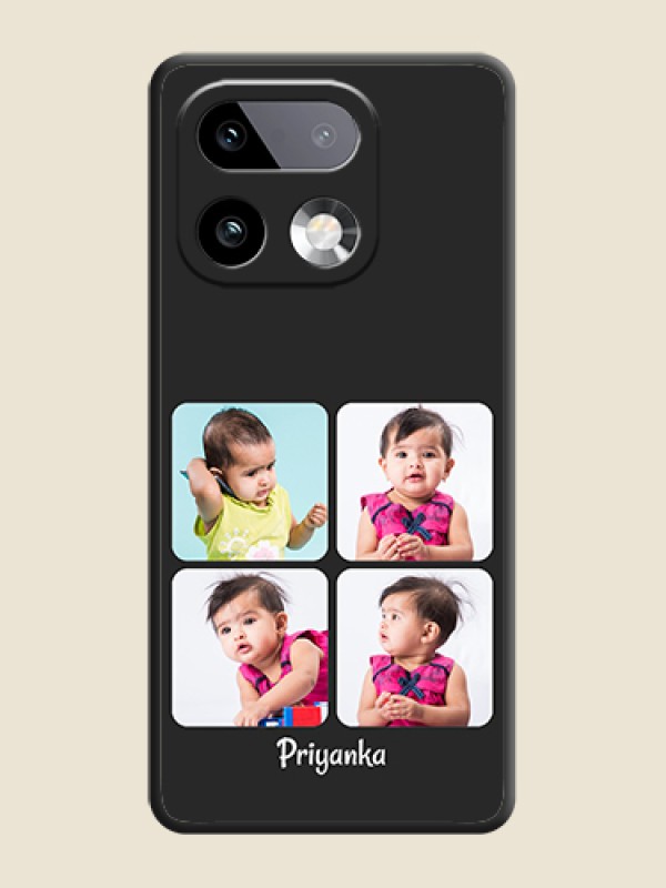Custom Floral Art with 6 Image Holder on Photo On Space Black Custom Soft Matte Mobile Back Cover - Realme 16 Pro Plus 5G