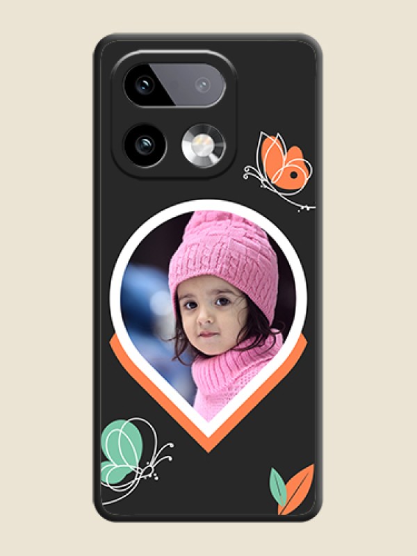 Custom Upload Pic With Simple Butterly Design On Space Black Custom Soft Matte Mobile Back Cover - Realme 16 Pro Plus 5G