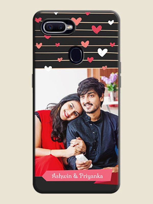 Custom Love Pattern with Name on Pink Ribbon  - Photo on Space Black Soft Matte Back Cover - Realme 2 Pro