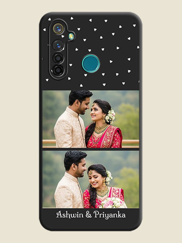 Custom Miniature Love Symbols with Name on Space Black Custom Soft Matte Back Cover - Realme 5 Pro