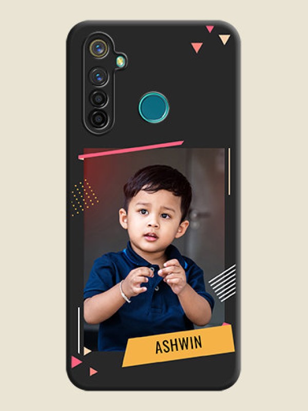Custom Photo Frame with Triangle Small Dots - Photo on Space Black Soft Matte Back Cover - Realme 5 Pro