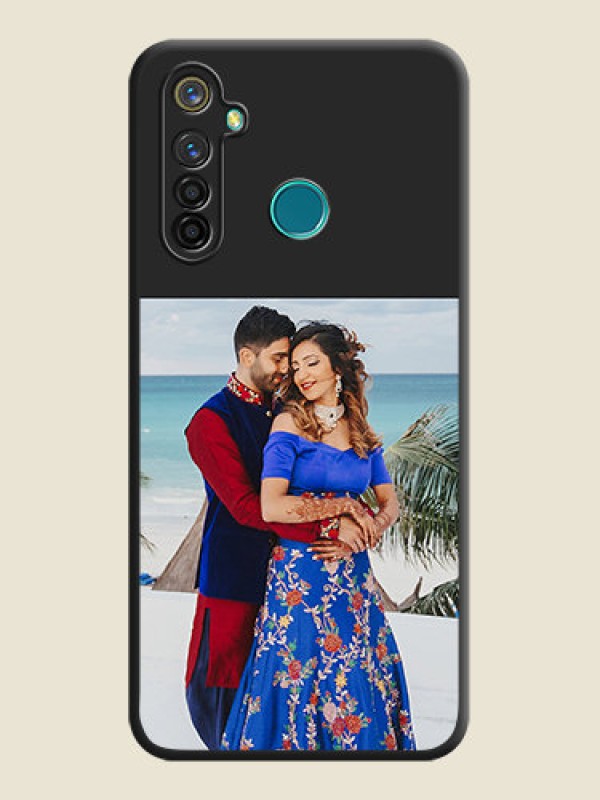 Custom Image Upload With Space Black Color On Custom Soft Matte Mobile Back Cover - Realme 5 Pro