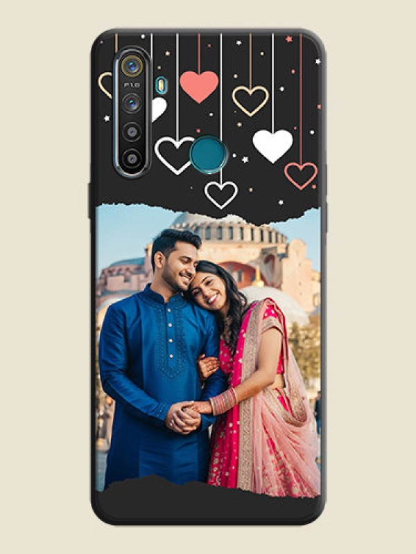 Custom Love Hangings with Splash Wave Picture on Space Black Custom Soft Matte Phone Back Cover - Realme 5S